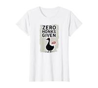 Zero Honks Given Serious Goose Sassy Attitude Humour T-Shirt, Femme, Blanc, XS