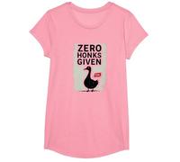 Zero Honks Given Serious Goose Sassy Attitude Humour T-Shirt, Fille, Rose, XS