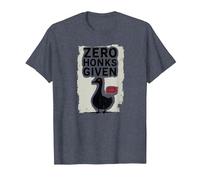 Zero Honks Given Serious Goose Sassy Attitude Humour T-Shirt, Homme, Bleu Chiné, XXL