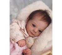 Zero Pam Bebe Reborn Fille 19pouces 48cm Realiste Silicone Poupée Vrai Poupon on dirait Un Vrai bébé Baby Dolls Fille Ouvrez Les Yeux Enfant Toddlers Poupee avec Cheveux