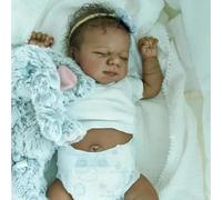 Zero Pam Bebe Reborn Fille avec Cheveux, 48 CM Silicone Plein Corps Poupée Reborn Noir, Bebe Reborn Noir Silicone Corps Complet, Poupée Reborns Réaliste, Poupon Fille Noire avec Accessoires