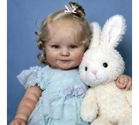 Zero Pam Bebe Reborn Fille Ouvrir Yeux, 50CM Poupée Princesse avec des Cheveux Implantés, Bebe Reborn Fille Silicone Plein Corps, Sourire comme Une Vraie Baby Poupée des pour 3 Enfants