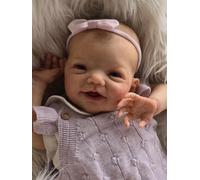 Zero Pam Bebe Reborn Fille Poupee Vinyle Corps Entier 50cm Poupee Bebe Reborn Réaliste Poupée Sourire comme Un Vrai Bébé avec Accessoires Jouets pour Filles