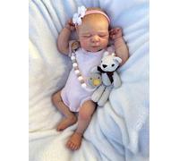 Zero Pam Bébé Reborn Fille réaliste Pas Cher Yeux Fermé 18 Pouces 45 cm Faite à la Main Corps en Tissu Doux Poupee Reborn Ressemble à Un Vrai bébé Poupée Bébé Endormie Jouets pour Enfants de 3 Ans Et