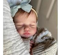 Zero Pam Bebe Reborn Fille Silicone Plein Corps, 50CM Realiste Poupée Princesse Fille Yeux Fermés, Endormie Poupee Reborn Filles Qui Ressemble À Un Vrai Bébé, Anatomiquement Correctes Avec Accessoires