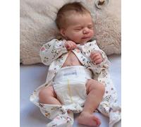 Zero Pam Bebe Reborn Fille Silicone Plein Corps Souple Yeux Ouvert Realiste 18 Pouces 45CM Ressemblant à Un Vrai Bébé Poupée Reborn Fille Démontable Endormie Jouets pour Enfants de 3 Ans Et Plus