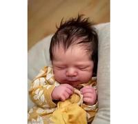 Zero Pam Bébé Reborn Garcon Yeux Fermés, 48CM Silicone Poupee Reborns Garcon, Bebe Reborn Silicone Corps Complet Souple, Poupée Reborns avec Cheveux, Poupée Nouveau-né Réaliste pour 3+ Enfants