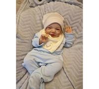 Zero Pam Bébé Reborn Réaliste Garçon Silicone Plein Corps 50 CM Souriant Bebe Reborn Qui Ressemble A des Vrais Poupon Qui Ressemble À Un Vrai Bébé Vie Réelle avec Accessoires Complets
