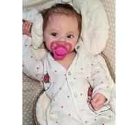 Zero Pam Poupee Bébé Reborn Garçon - 45 CM Silicone Vinyle Poupées Corps Entier avec Cheveux Yeux Ouverts Poupée Faite À La Main, pour Les Garçons avec Accessoires (Moderne)