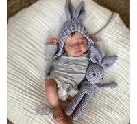 Zero pam Poupée Reborn Baby Dolls - 45,7 cm - Poupée nouveau-né endormie - Cheveux enracinés - Poupée réaliste pour filles - Corps en tissu doux - Poupée Reborn avec accessoires