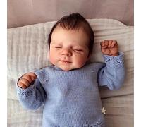 Zero pam Poupée Reborn Baby Dolls - 45,7 cm - Poupée réaliste avec accessoires, cheveux enracinés qui ressemblent à de vraies poupées nouveau-nées endormies pour filles, corps en tissu doux
