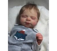 Zero pam Poupée Reborn Baby Dolls - 45,7 cm - Poupée réaliste avec accessoires, poupée nouveau-né endormie pour filles, cheveux enracinés qui ressemblent à des poupées réalistes, corps en tissu doux