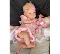 Zero pam Poupée Reborn en silicone pour fille - 45,7 cm - Anatomiquement correcte - Poupée bébé réaliste avec accessoires - Poupée nouveau-né pour filles, cheveux enracinés qui ressemblent à de vraies