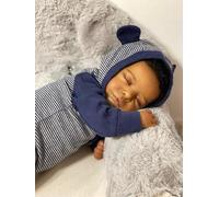 Zero Pam Poupée Reborn Garcon Noire Afro avec Corps en Tissu Souple, Bebe Reborn Garcon Noir Realiste Pas Cher 48 CM Poupee Silicone avec Cheveux Ressemble A des Vrais Bébé