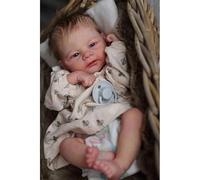 Zero Pam Reborn - Poupée Reborn - En silicone - Pour bébé garçon - 48 cm - Avec cheveux - Poupée réaliste - Pour bébé garçon - Entièrement en silicone - Avec accessoires - Poupée à partir de 3 ans