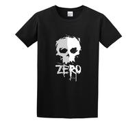 Zero Skate Skull T-Shirt Cotton Men Summer Fashion Black Tee XL