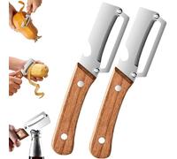 Zero Snag Wooden Peeler, 2-In-1 Multifunctional Vegetable Peeler for Peeling and Opening Bottles (2Pcs)