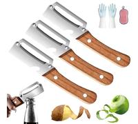 Zero Snag Wooden Peeler, 2 in 1 Multifunctional Vegetable Peeler with Bottle Opener, Non-Slip Fruit Peeler with Wooden Handle for Apple, Potato, Pumpkin, Papaya (3)
