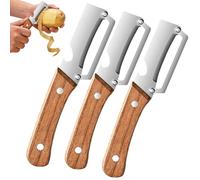 Zero Snag Wooden Peeler, 2-In-1 Multifunctional Vegetable Peeler with Woodens Handle and Bottle Opener (3Pcs)