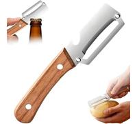 Zero Snag Wooden Peeler, Multi-functional Vegetable Peelers for Kitchen, Stainless Steel Sharp Blades Fruits Peeler with Wooden Handle and Bottle Opener for Potato, Apple, Pumpkin, Pineapple (1PC)