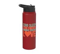Zéro sommeil, zéro énergie, cent pour cent, j'aime maman Stainless Steel Insulated Water Bottle