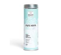 Zéro Stress”, Infusion Rooibos Citronnelle, Mélisse & Fruits Rouges - Saveurs Citronnées et Fruitées, Sans Théine | Pause Relaxante | 85 g | Boîte Ronde Réutilisable | Quai Sud