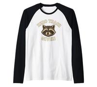Zero Trash Given - Motif Raton Laveur - Humour Animal - Camping Manche Raglan