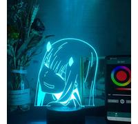 Zero Two, Darling in The Franxx, Veilleuse optique 3D pour enfants, figurines d'anime japonais, lampe de table, télécommande USB