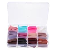 Zerodeko 1 boîte Couleurs Pures Faux Ongles Mat Longs Ballets Kit Réutilisable Manucure DIY Résistant et Ultra-fin pour Nail Art Charms