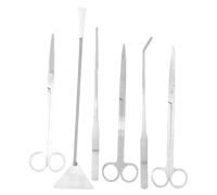 Zerodeko 1 Ensemble d'outils d'aquascaping en Acier Inoxydable pour | 3 types de ciseaux, pince à épiler droite/courbe, spatule à sable pour la taille des plantes, le rangement du sable et le