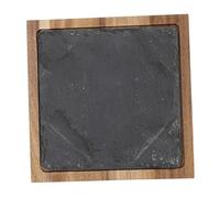 Zerodeko 1 Ensemble Plateau Noir pour Steak et Sushi Assiette de Service Multifonctionnelle pour Maison et Restaurant avec Pierre pour Pizza et Repas Élégants