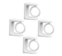 Zerodeko 1 Jeu Porte-Poteau Support Tringle Rideaux Crochets Rideaux Barre À Rideaux Support Tringle À Rideaux Supports De Tige Porte-Canne sans Clou Abdos Blanche 4 Pièces