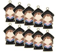 Zerodeko 10 Pendentifs Breloques de Bijoux de Remise de Diplôme Doctorant, Décorations Suspendues Légères, Couleurs Éclatantes, 10 Pièces pour Création de Colliers, Porte-clés
