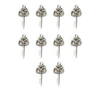 Zerodeko 10 Pendentifs Hibou Forme rgenté 10pcs pour Fabrication de Bijoux DIY Accessoires Alliage pour Bracelet Création Artisanale