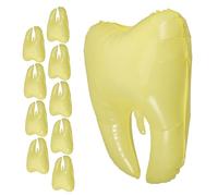 Zerodeko 10 Pièces Ballons Forme Dent PE Jaune Décorations pour Fête Danniversaire Remise de Diplôme et Shower Gonflables Air ou Thème Premières Dents