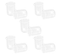 Zerodeko 10 Pièces Béchers Gradués en Verre 100 Ml Flexibles et Antiadhésifs pour Laboratoire et Mesure Précise des Liquides