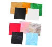Zerodeko 10 pièces Carreaux de Verre Mica pour Mosaïque DIY Décoration Maison Colorée Effet Vitrail Texture Ondulation Eau pour Projets Artistiques et Ambiances Festives