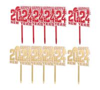 Zerodeko 10 pièces Décorations Cupcake An Caissettes Rouge Blanc et Blanc Accessoires Fête Cake Topper pour Gâteaux et Cupcakes