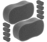 Zerodeko 10 pièces Éponge pour Balai à Cou Salon Brosse de Détail pour Éliminer Cheveux et Poussière Noir Réutilisable et Confortable pour Coiffure