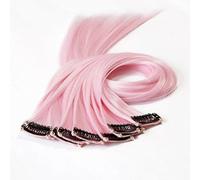 Zerodeko 10 Pièces Extensions à Clips Re-stylables et Coupables en Fibre Synthétique pour Cheveux Raides Rose Accessoires de Coiffure pour Femme