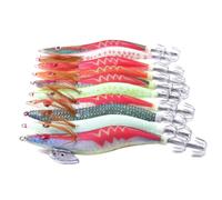 Zerodeko 10 Pièces Leurre de Pêche Lumineux en Plastique Vert Clair | Hameçons à Double Couche, Haute Résistance et Anti-corrosion, pour Eau Douce et Salée, Octopus et Sleeve-fish