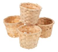 Zerodeko 10 Pièces Mini Panier De Fleurs En Jardinière En Rotin Petit Panier De Faveur Panier De Plantes D'intérieur Mini Panier En Osier Rural Bureau En Bois Petit Panier De Fleurs