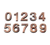 Zerodeko 10 Pièces Numéro de Maison en Abs Marron 5 Cm, Plaque de Porte Moderne Facile à Installer pour Intérieur, Chiffres Distinctifs pour Adresse et Étage