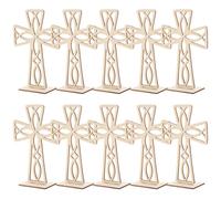 Zerodeko 10 Pièces Ornement de Croix en Bois Léger Bords Arrondis, Design Unique et Créatif, Décoration Sûre pour Sapin de Noël ou Bureau