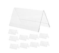 Zerodeko 10 Pièces Porte Étiquettes de Nom de Table Acrylique Transparent de Supports Nominatifs Triangulaires pour Réunions Événements et Conférences et