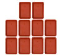 Zerodeko 10 Pièces Soucoupe Rectangulaire en Plastique Rouge, Bac à Fleurs | Usage Intérieur ou Extérieur, Limite les Débordements, Bonsaï et Pots, Garde Sols et Surfaces Secs