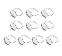 Zerodeko 10 Pièces Support pour Bague en Acier Inoxydable Réglable, Base Robuste pour Sertissage de Bague, Accessoire pour Bijoux DIY et Création Personnalisée