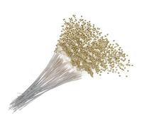 Zerodeko 100 Pièces Bâtonnets à Perles Dorées pour Décorations Mariage et Fêtes, Accessoires pour Bouquets de Mariée, Matériaux DIY Fleurs Perles, Guirlandes Perlées pour Centre de Table