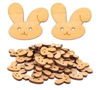 Zerodeko 100 Pièces Décoration Lapin en Bois Brut, X, Jaune, Soi-même, pour Bricolage et Pâques, Peut être Embossée, Imprimable et Teintable
