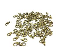 Zerodeko 100 pièces Fermoirs Mousqueton Courbés Bronze pour Fabrication Bijoux DIY Fermoir Pendentif Bracelets Colliers Robustes et Faciles à Utiliser